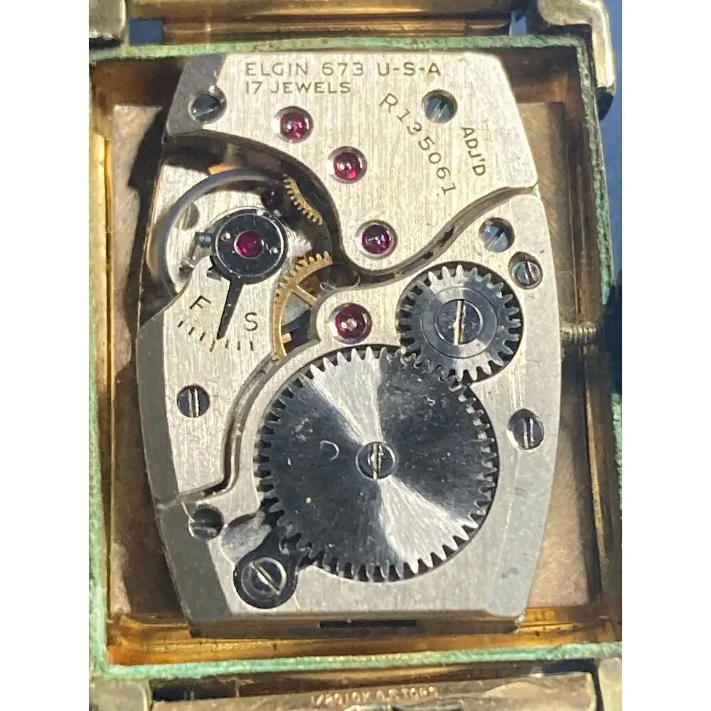 VTG 1950's Elgin Mechanical 10k RPG Bezel 17j Watch 22mm Expandable Works *Read*
